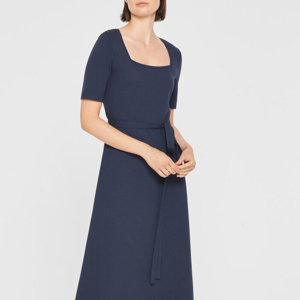 NWT Club Monaco Square Neck Knit Dress - MISSING BELT